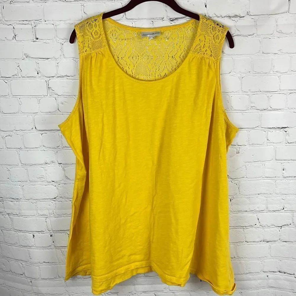 Fashion Bug Yellow Tank Top Size 3X